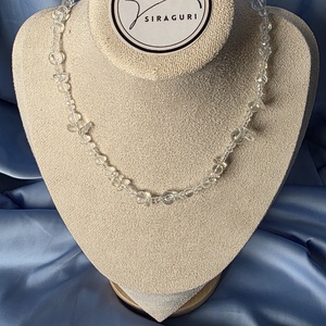 Colier din mărgele transparente și cuarț clar - bijuterii - coliere - coliere din mărgele - Artynos.ro