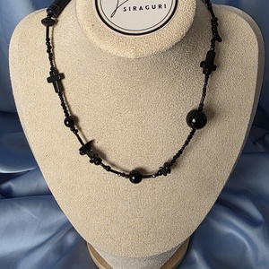 Colier din mărgele de diferite forme și mărgele de obsidian - accessorii și unelte - mărgea, componente de bijuterii - cabochon - Artynos.ro