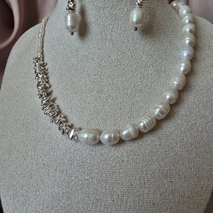 Colier din perle de cultură și hematit - bijuterii - coliere - coliere din perle - Artynos.ro