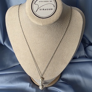 Colier lung din oțel inoxidabil și perle de cultură - accessorii și unelte - mărgea, componente de bijuterii - perlă adevărată - Artynos.ro