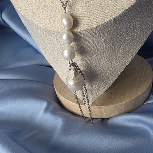 Colier lung din oțel inoxidabil și perle de cultură - accessorii și unelte - mărgea, componente de bijuterii - perlă adevărată - Artynos.ro