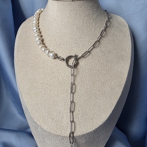 Colier din perle de cultura si otel inoxidabil, Bijuterii, Coliere, Coliere din margele, Confectionarea bijuteriilor, ARTYNOS