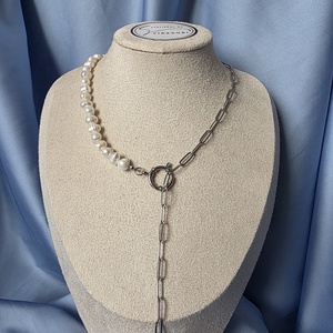 Colier din perle de cultură și oțel inoxidabil - bijuterii - coliere - coliere din mărgele - Artynos.ro