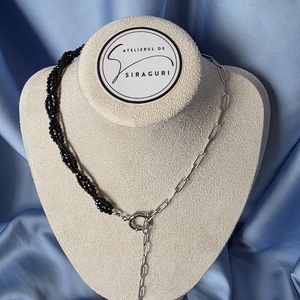 Colier din margele fațetate si oțel inoxidabil  - bijuterii - coliere - coliere din mărgele - Artynos.ro