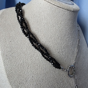 Colier din margele fațetate si oțel inoxidabil  - bijuterii - coliere - coliere din mărgele - Artynos.ro