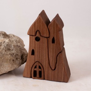  Biserica din lemn, castel, constructor din lemn, puzzle, Jucarii si echipamente pentru copii, Puzzle, jocuri puzzle, Puzzle din lemn, , ARTYNOS