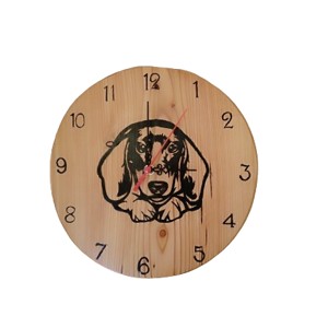 Ceas de perete din lemn cu caine dachshund, , , ARTYNOS