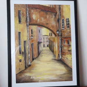 Strada mediteraneana detaliu Il., Arte vizuale si accesorii , Picturi, Pictura in ulei, , ARTYNOS