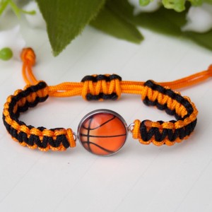 Bratara macramé impletita pentru copii - Baschet, baschet negru/portocaliu, , , ARTYNOS