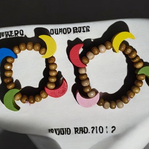 Set bratari handmade mama si fiica- lemn natural - Artynos.ro