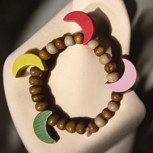 Set brățări handmade mama și fiica- lemn natural - bijuterii - brățări - brățări din mărgele - Artynos.ro