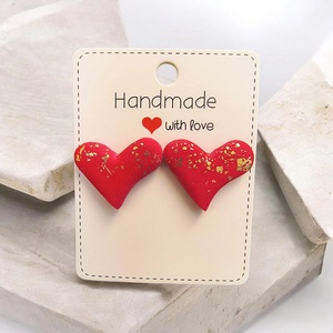 Cercei din Fimo Handmade-Velvet Heart - Artynos.ro