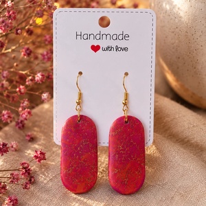 Cercei handmade din Fimo � Fuchsia Glow - Artynos.ro