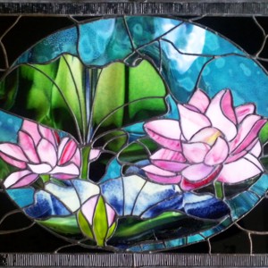 Lotuși Tavi, imagine de perete tiffany luminoasă - casă & stil de viață - decorațiuni de casă - picturi murale - artă murală din sticlă - Artynos.ro