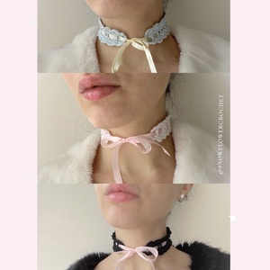 Handmade Crochet Lace Choker Necklace - Romantic Crochet Neck Accessory, Colier tip choker din dantelă croșetată  - bijuterii - coliere - chockere - Artynos.ro Handmade Crochet Lace Choker Necklace - Romantic Crochet Neck Accessory, Colier tip choker din dantelă croșetată  - bijuterii - coliere - chockere - Artynos.ro