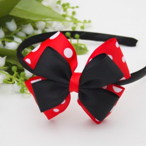 Bentiță Masnis, cravată de păr - Minnie Mouse, buline roșii -  - Artynos.ro