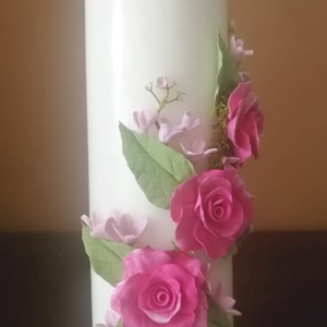 Dansul florilor din lut airdry...pe o lumanare - casă & stil de viață - accesorii pentru decorat casa - decorațiuni de masă și decorațiuni pentru rafturi  - decorațiuni de masă - Artynos.ro