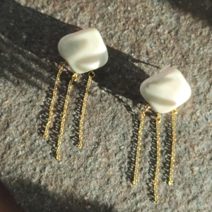 Cercei Lungi Design Original - Lant - Unicat - otel inoxidabil placat cu Aur 18K, Bijuterii, Cercei, Cercei lungi, Confectionarea bijuteriilor, Cercei design unicat ( nu realizez produse in serie si nici pe comanda, nu repet niciodata un desig..., ARTYNOS
