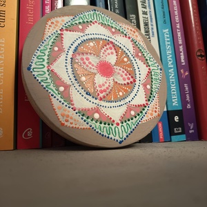Dot mandala pictata pe lemn  - casă & stil de viață - accesorii pentru decorat casa - decorațiuni cu tematică spirituală - mandala - Artynos.ro