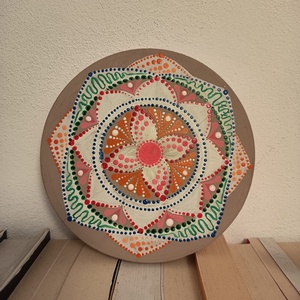 Dot mandala pictata pe lemn  - casă & stil de viață - accesorii pentru decorat casa - decorațiuni cu tematică spirituală - mandala - Artynos.ro