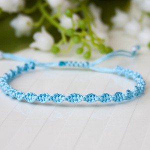 Bratara macramé impletita - Twisted albastru deschis, , , ARTYNOS