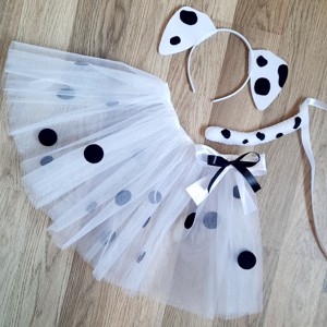 Fată dalmațiană cu fustă din tul și coadă costum de carnaval pentru fete - îmbrăcăminte și modă - costume și măști de carnaval - costume - Artynos.ro