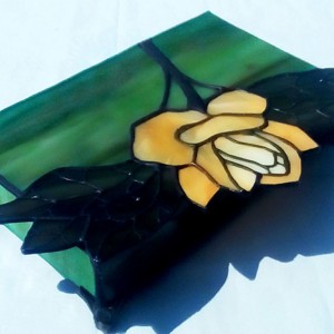 Art Nuovo galben trandafir tiffany cutie de bijuterii, , , ARTYNOS