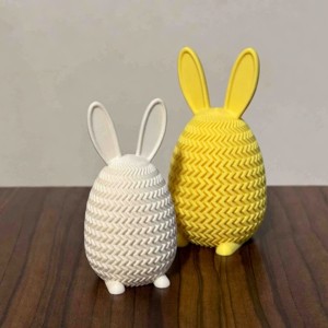 Decorațiuni în formă de ouă de iepuraș cu model Chevron, în variante de 10 cm și 8 cm -  - Artynos.ro