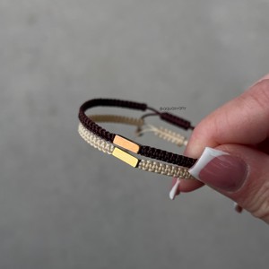 Brățară minerală macramé minimalistă din hematit -  - Artynos.ro