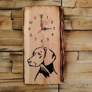 Ceas de perete din lemn cu câine vizsla -  - Artynos.ro