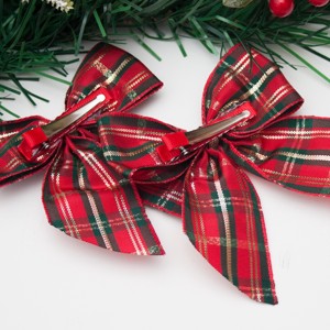 Clemă de păr de Crăciun Masnis - Red plaid -  - Artynos.ro