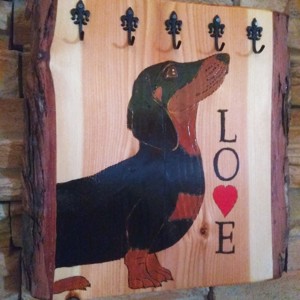 Dachshund LOVE breloc de perete -  - Artynos.ro