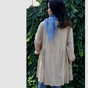 PAULA / nisip - tunică lagenlook design - îmbrăcăminte și modă - haine damă - tunică - Artynos.ro