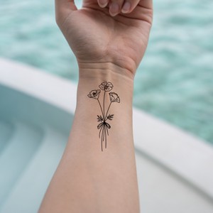 Tatuaj temporar lavabil Floral (1 foaie - 4 bucăți) -  - Artynos.ro