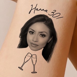 Ziua de nastere tatuaj temporar negru si alb fata cu imagine tatuaj lavabil, , , ARTYNOS