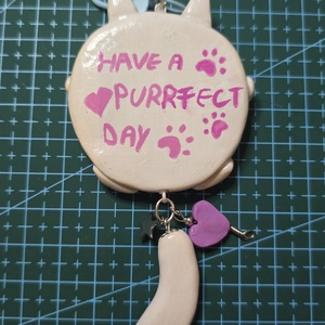 Purrfect day kitty - genți și portofele - accesorii genți - breloc - Artynos.ro