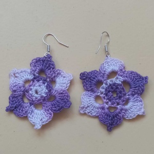 Cercei crosetati din bumbac model floare - Artynos.ro