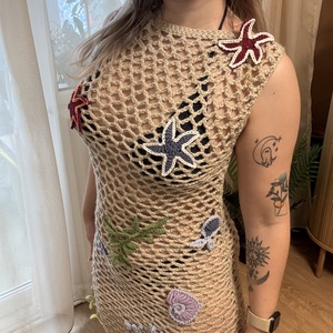 Rochie de plajă, Îmbrăcăminte și modă, Haine damă, Rochie, dintr-o bucată, Croșetat, ARTYNOS