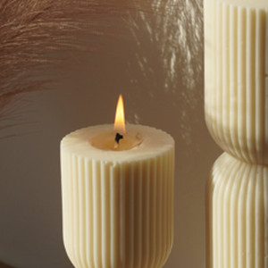 striped column candle - medium 15 cm - casă & stil de viață - lumânări, parfumuri, arome - lumânare - lumânări artizanale - Artynos.ro