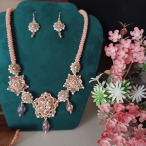 Colier de perle cu cercel - bijuterii - seturi de bijuterii - Artynos.ro