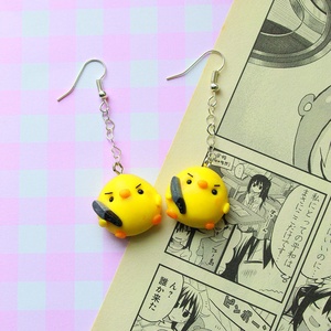 Cercei Rate nervoase, Bijuterii, Cercei, Cercei cu figurine, , Cercei cu figurine lucrate manual din lut polimeric. Accesoriile sunt din otel inoxidabil. , ARTYNOS