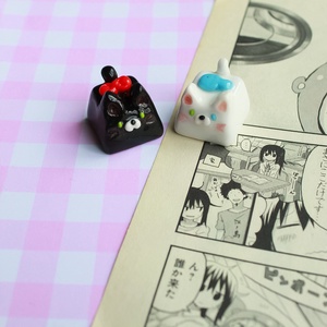Keycap Pisicute Albe - arte vizuale și accesorii  - sculptură - sculpturi și figurine din ceramică - Artynos.ro