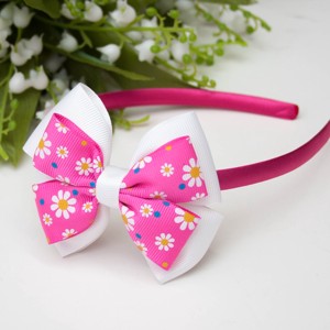 Bandă pentru păr Masnis � Alb/roz cu flori - îmbrăcăminte și modă - accesorii păr - bandă de păr și agrafe păr - Artynos.ro