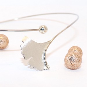 Ginkgo biloba, colier de argint mat pentru femei (EGK.22), , , ARTYNOS