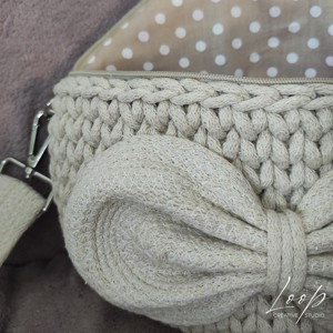 Pungă de curea tricotată croșetată - genți și portofele - genți de mână și umăr - geantă crossbody - Artynos.ro