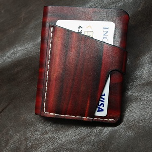 Portofel minimalist din piele naturala ,lucrat in totalitate manual(taiat pielea,cusut ,finisat) - Artynos.ro