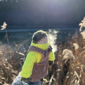 Broască premium lucrată manual în rochie de catifea - Vine cu ambalaj decorativ. Jucărie cu design unic -  - Artynos.ro