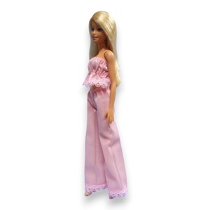 NOU! Set de pantaloni ușori de vară cu imprimeu Puncs  - rochie pentru păpuși de tip Barbie (a094ps) -  - Artynos.ro