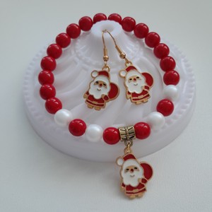 Set de bijuterii Santa Claus - brățară, cercei -  - Artynos.ro