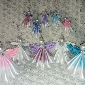 Înger cu fustă circulară roz - crăciun - decorațiuni de crăciun de casă - pom de crăciun  - Artynos.ro